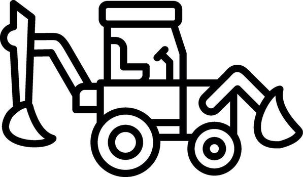 Multifunctional Backhoe Loader vector