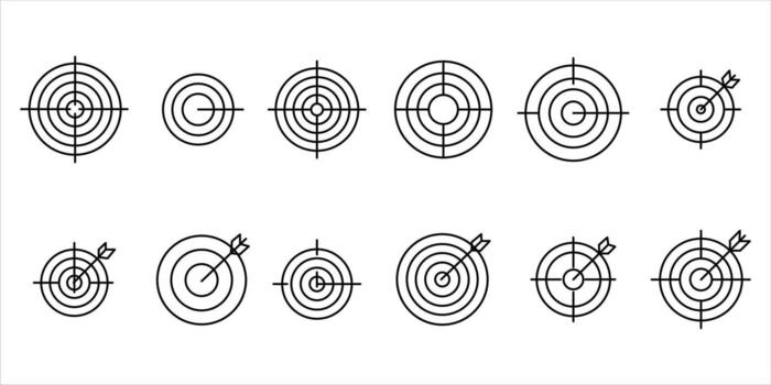 Clean target set with arrows isolated on white background for your projects vector