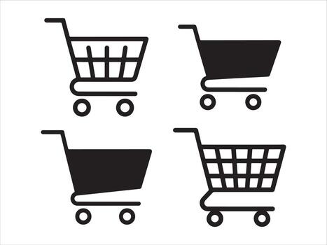 Set of shopping cart icons isolated on white background for your design vector