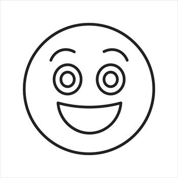 Smiling face emoji with joyful expression isolated on white background vector