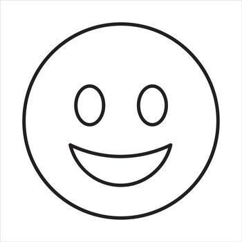 Smiling emoji face isolated on white background, expressing happiness and joy vector
