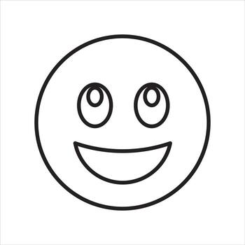 Smiling emoji face with eyes looking up isolated on white background vector