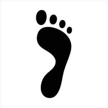 Footprint isolated on white background for design, representing journey or path vector