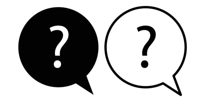 Two question mark speech bubbles isolated on white background for communication vector