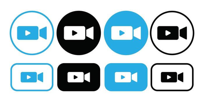 Collection of camera icons isolated on white background for web design vector