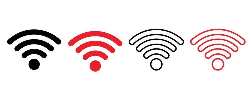 Set of wifi signal icons isolated on white background for web and app design vector