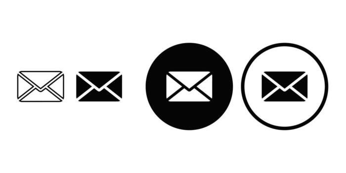 correo icono conjunto aislado en blanco antecedentes para negocio y personal utilizar vector