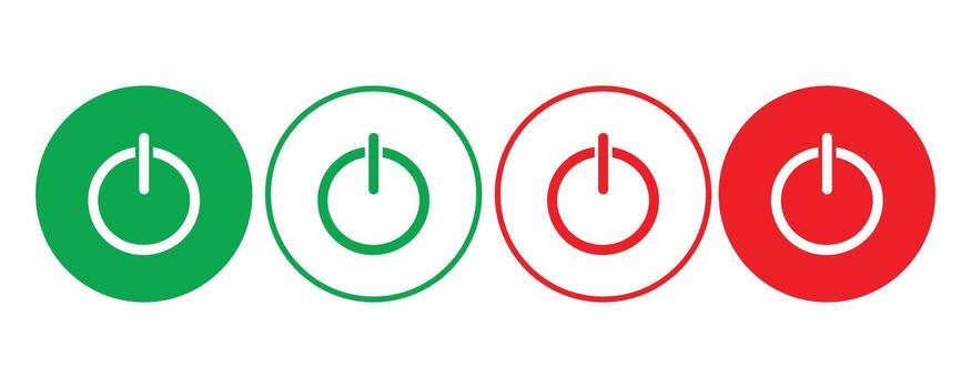 Power button icons in various styles isolated on white background vector