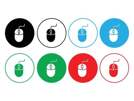 colección de vistoso computadora ratón íconos aislado en blanco antecedentes vector