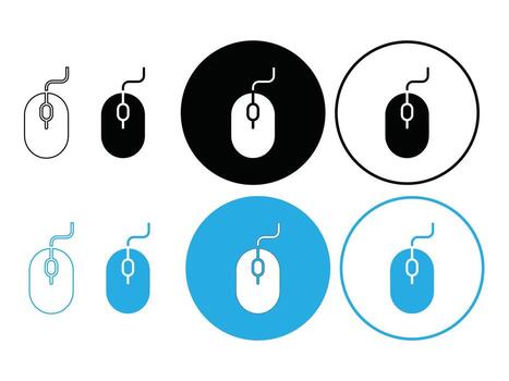 colección de computadora ratón íconos en diferente estilos aislado en blanco antecedentes vector