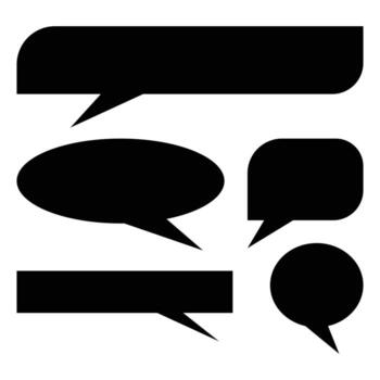 Speech bubble set isolated on white background for communication and conversation vector