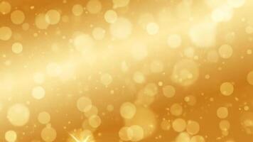 dinâmico dourado bokeh luzes espumante abstrato fundo ciclo com flutuando partículas video