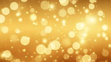 elegant gyllene bokeh partiklar flytande och gnistrande i en dynamisk abstrakt festlig bakgrund video