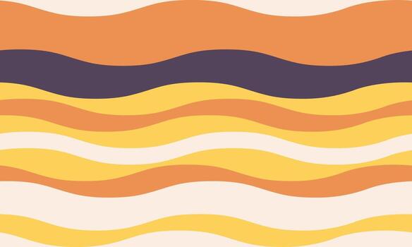 vibrante ondulado rayas en otoñal matices crear un alegre, retroinspirado modelo Perfecto para sitio web antecedentes, textil diseños, o social medios de comunicación gráficos. vector