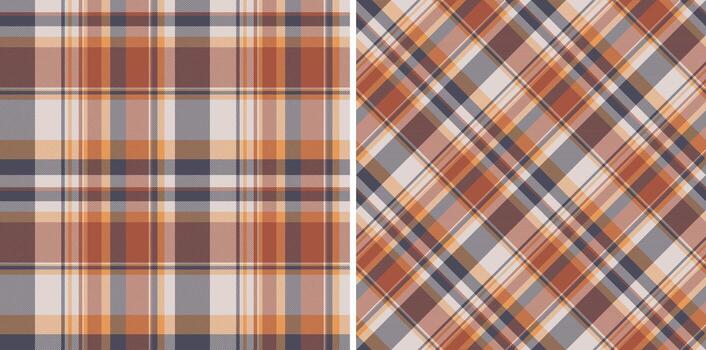 Textile fabric seamless of tartan check plaid with a background texture pattern. Set in fall colors. Chic home decor ideas. vector