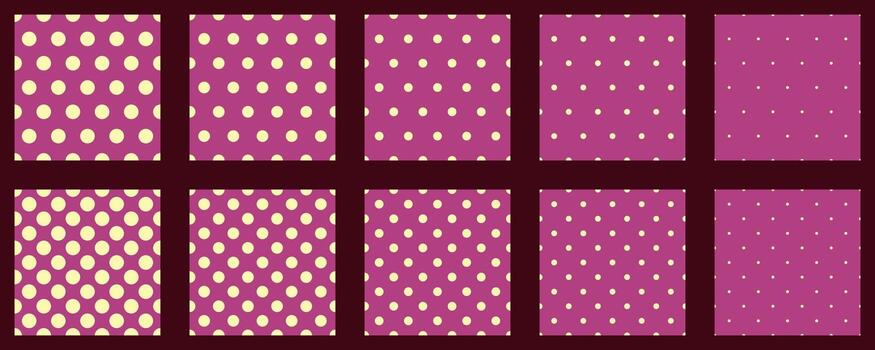 Set polka dots seamless patternSimple background for web or print. Abstract surface. vector