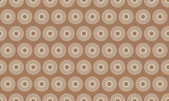 elegante geométrico modelo presentando repitiendo circular motivos en un calentar marrón antecedentes. Perfecto para textil diseño, sitio web antecedentes, o ninguna proyecto necesitando un sutil aún sofisticado estético. vector