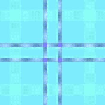 Pixelated plaid pattern in shades of blue. Retro 8bit vibe for backgrounds, textiles, or creative projects. Evokes nostalgia, design, and digital aesthetics. vector