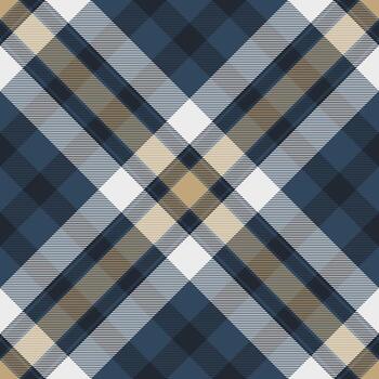 clásico tartán modelo con Armada, broncearse, y blanco. eterno textura para antecedentes, textiles, o diseño elementos. versátil, cálido, y tradicional diseño. vector