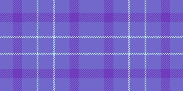 Simple seamless tartan texture, ceremony textile pattern plaid. Decorative check fabric background in indigo and violet colors. vector