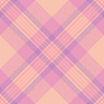 Soft pastel plaid pattern. Textile design with intersecting lines, squares, and checks in peach, pink, lilac. Ideal for backgrounds, crafts, and fashion projects. vector