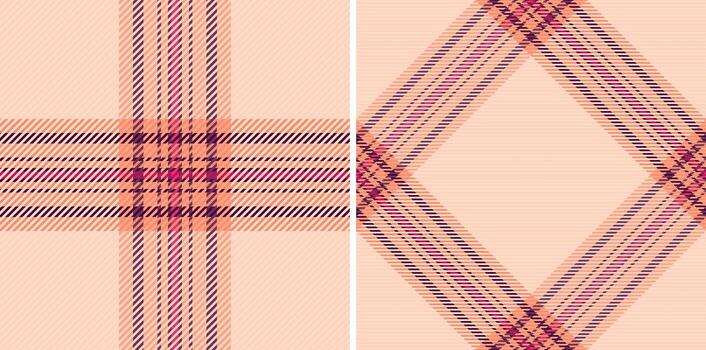 elegante melocotón y color de malva tartán patrones, Perfecto para textil diseño, moda, o sitio web antecedentes. dos distinto estilos oferta versátil diseño opciones vector