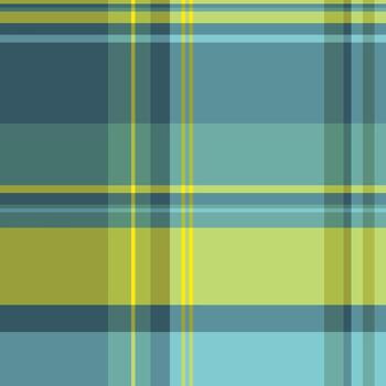 Abstract plaid pattern with blue, teal, and yellow tones. A cooltoned, geometric design ideal for backgrounds, textiles, or modern artistic projects. Versatile, calming, and unique. vector