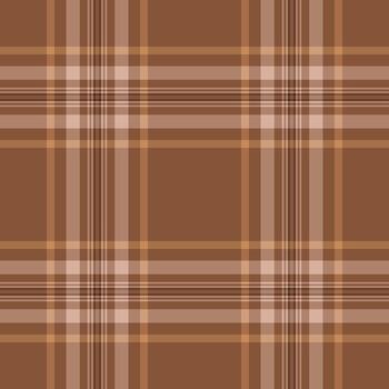 Classic plaid pattern in warm brown and beige tones. Versatile textile design perfect for backgrounds, apparel, crafts, or adding a cozy, rustic texture to any project. vector