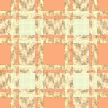 Plain pattern tartan check, romance plaid texture. Tracery textile background seamless fabric in light and orange colors. vector