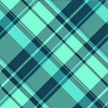 Paper tartan textile seamless, mixed background texture plaid. Retro fabric pattern check in aquamarine and cyan colors. vector