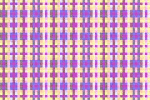 Textured tartan pattern texture, africa check textile . Day plaid seamless fabric background in yellow and magenta colors. vector