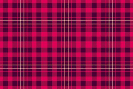 Day tartan texture background, dog tooth check seamless pattern. Sketch textile fabric plaid in dark and pink colors. vector