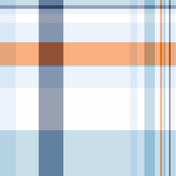 Geometric plaid background with pastel blues, orange, and brown. Modern, clean graphic texture with intersecting lines. Versatile backdrop for textile designs, digital art. vector