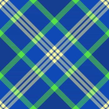 Damask fabric tartan plaid, tape pattern seamless . Patterned texture background textile check in blue and green colors. vector