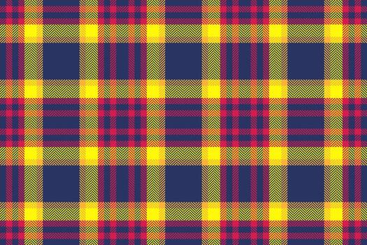 vibrante tartán modelo presentando intersectando líneas de amarillo, rojo, y azul, creando un negrita y llamativo textil diseño. ideal para antecedentes, vestir, gráfico proyectos vector