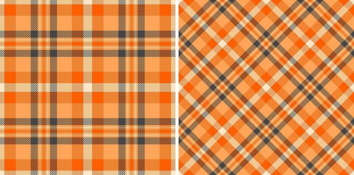 clásico patrones. dos textil diseños con un a cuadros tartán imprimir, uno derecho, uno diagonal. genial para antecedentes, textiles, y otoño diseños vector