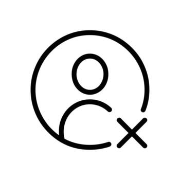 Art of user account removal icon representing profile deletion vector