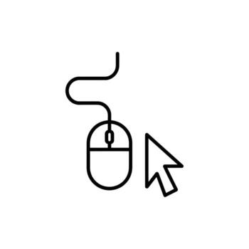 Arte de computadora ratón con cursor flecha en línea Arte vector