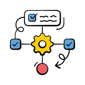 Workflow process chart icon for finance, planning, business management. vector