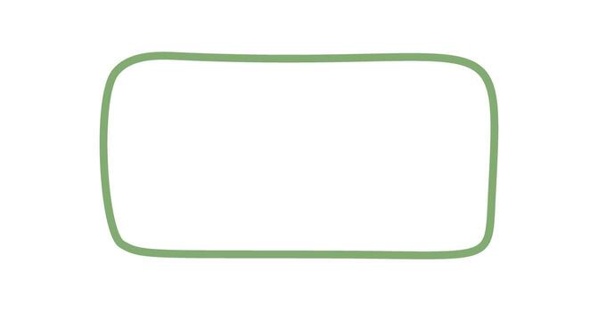 verde orgánico rectángulo marco con mano dibujado contorno y suave borde. esta etiqueta modelo sirve como un antecedentes o texto caja, ideal para tarjeta, invitación, o Bosquejo diseño necesidades. vector