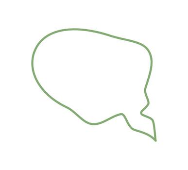 Wavy hand drawn speech bubble outline with sketch style and circle form. Talk and chat message icon in outlined textbox, perfect for speech or message design, creative communication abstract chat vector