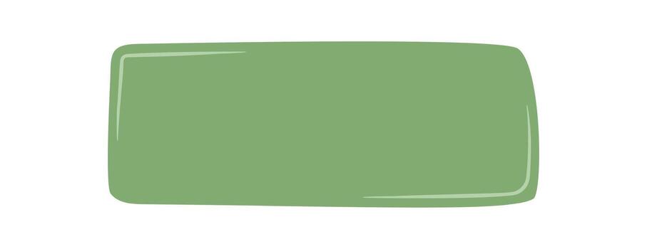 Hand drawn organic green rectangle shape as fluid sticker element. Abstract liquid patch with blob form as background, blank for text or label. Modern decor for creative presentation or card vector