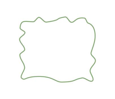 Handdrawn wavy border frame creates an abstract fluid shape with quote and textbox style. Rectangle outline forms a unique background for conversation or communication element in a clean hand drawn vector