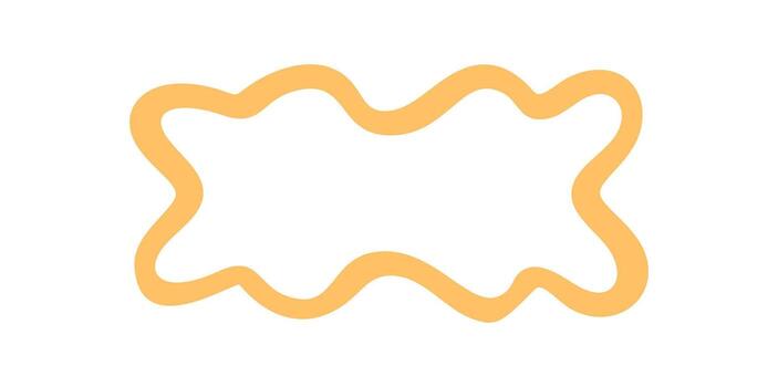 Groovy wavy retro outline rectangle border creates a playful frame shape in bright yellow. Retro y2k graphic with wavy line and modern background, perfect as creative element in artistic projects. vector