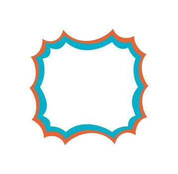 Groovy retro wavy rectangle outline frame with bold border and playful shape. Vibrant line element forms a y2k style graphic background for modern and vintage themed design use. vector