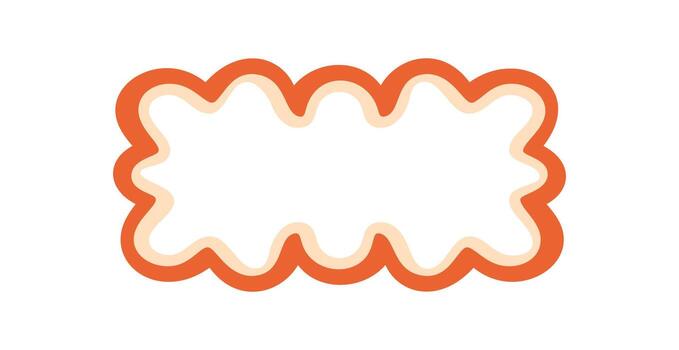 Groovy retro rectangle frame with wavy squiggle border in cartoon graphic style. Abstract outline element in y2k shape. Modern background for pop creative and artistic uses. vector