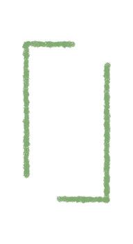 Green chalk border in a hand drawn corner frame style with sketch outline and subtle decoration element. Chalk and graphic accents create a natural outline feel, perfect as creative frame. vector