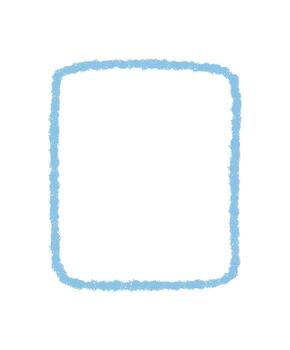 Blue crayon square outline with organic frame and sketch texture style. Rectangle quote border template as graphic background element. Modern border for text box or creative template design. vector