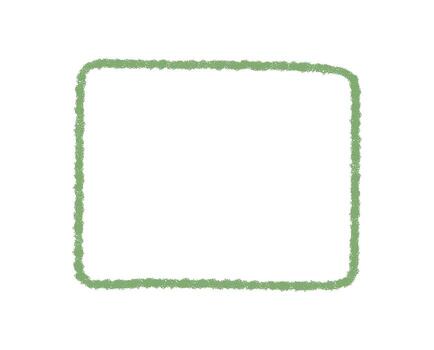 Green chalk rectangle frame with handdrawn organic outline and border. This graphic creates a natural text box background, perfect for label, template, card, or mockup art. vector