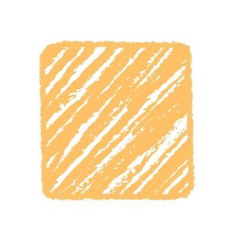 Crayon scribble square frame and rough texture with diagonal sketch. Fluid rectangle border in orange as graphic background element for text in modern abstract style, perfect for creative card vector